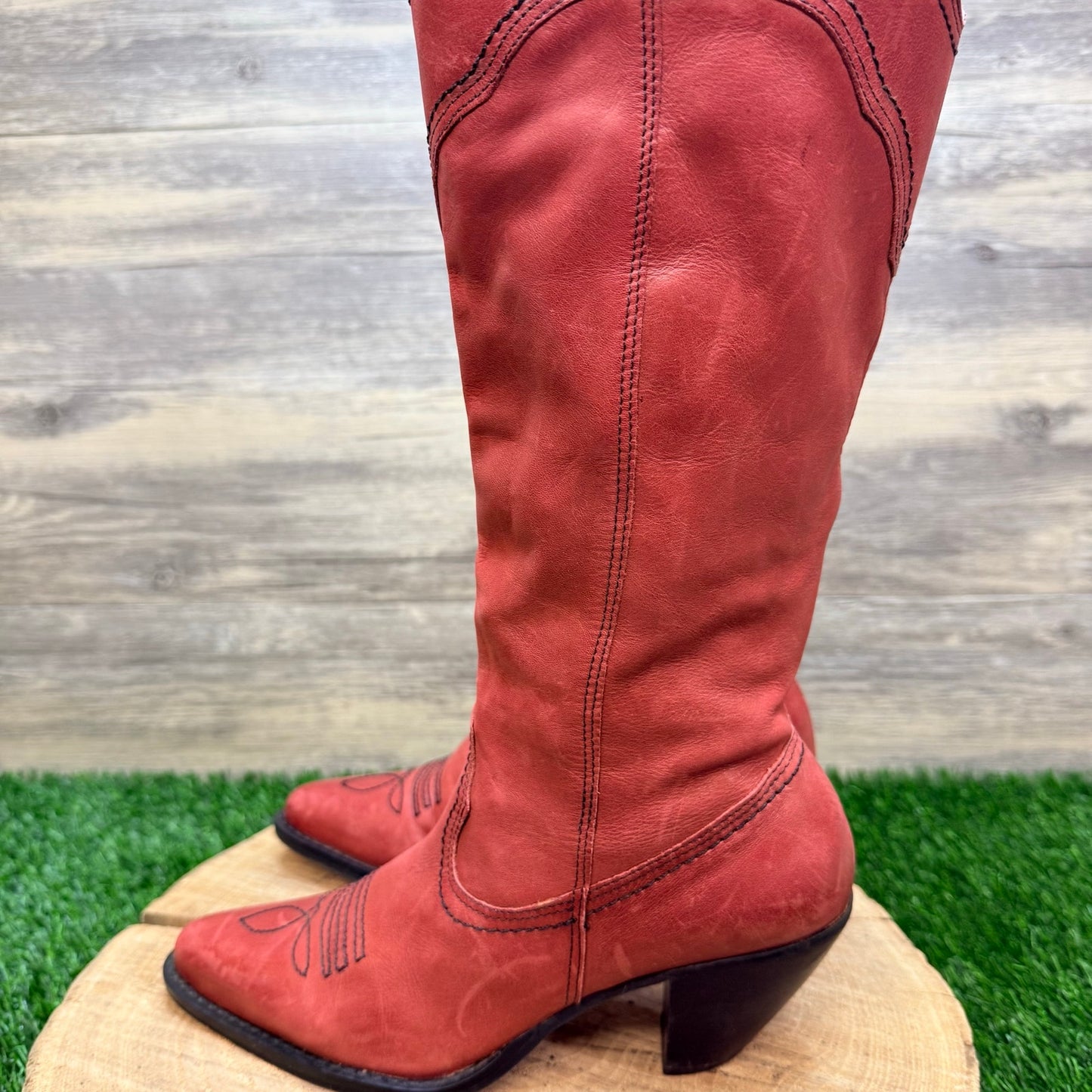Cathy Jean Women - Size 7M - Red Soft Leather Boots