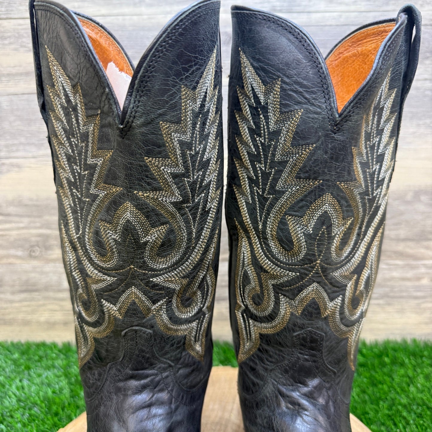 Lucchese Men - Size 9D - Black Western Cowboy Boots Style M1007