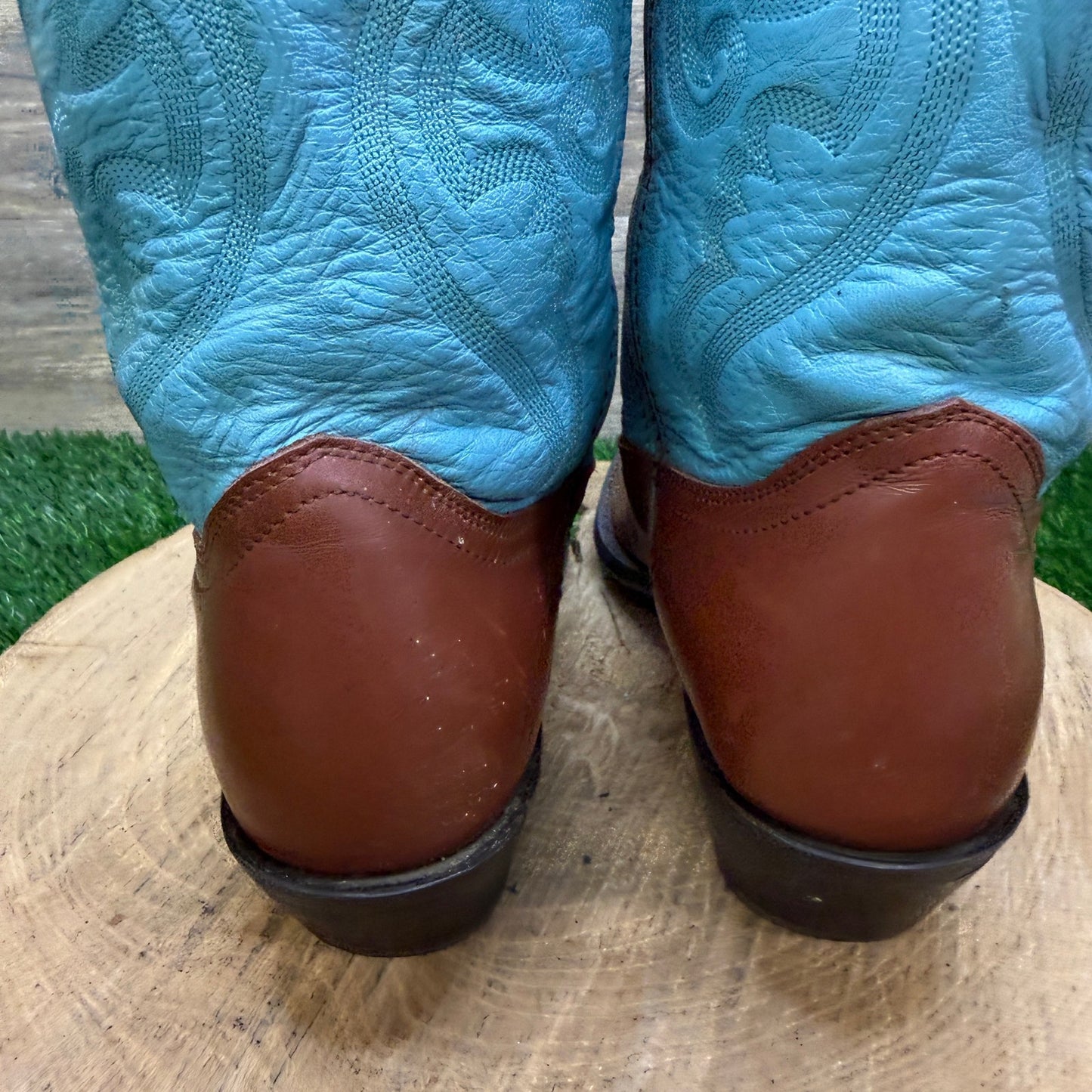 Road Wolf Women - Size 8.5M - Brown/Blue  Western Cowboy Boots Style WW570
