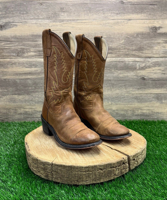 Old West Youth - Size 3.5 - Tan Cowboy Boots CCY1129G