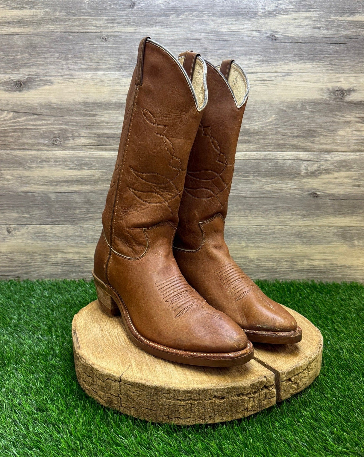 Justin Men - Size 9.5D - Brown Rancher Cowboy Boots Style 1173