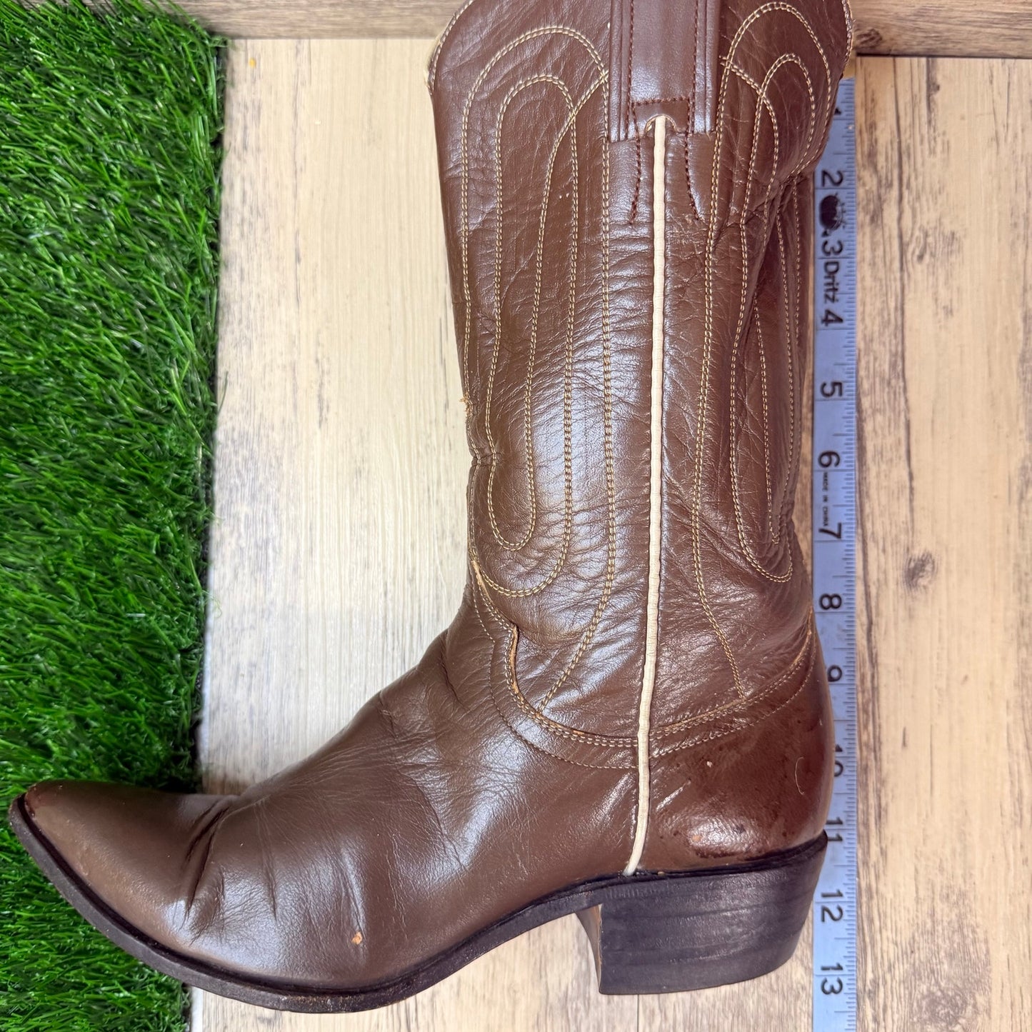 Justin Women / Youth - Size 5C / 1.5 - Vintage Brown Western Cowboy Boots L-4003