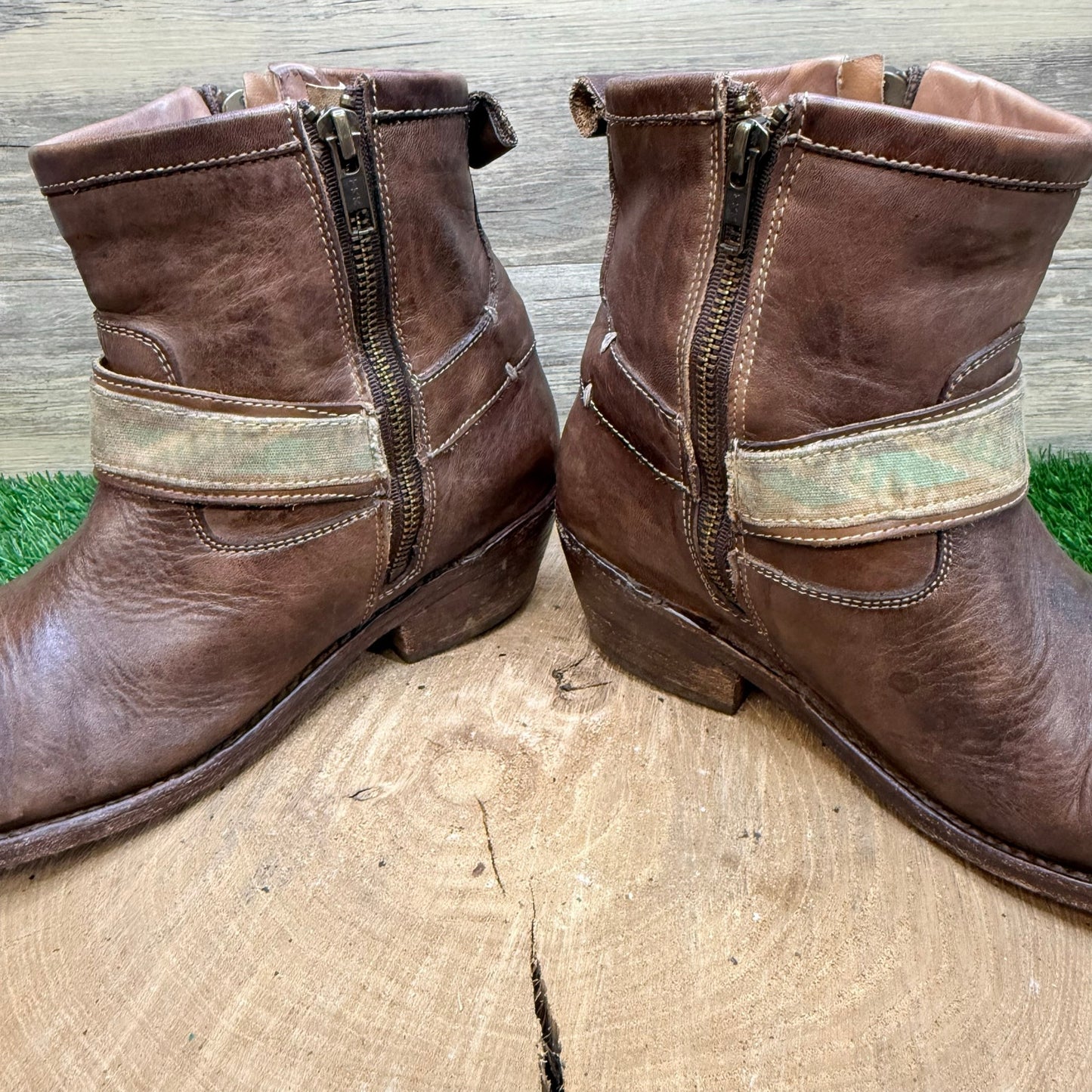 Bed Stu Women - Size 9 - Brown Zipper Ankle Boots 1703