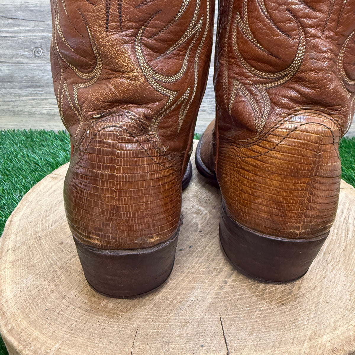 Dan Post Men - Size 9D - Vintage Golden Sand Lizard Western Cowboy Boots 77134