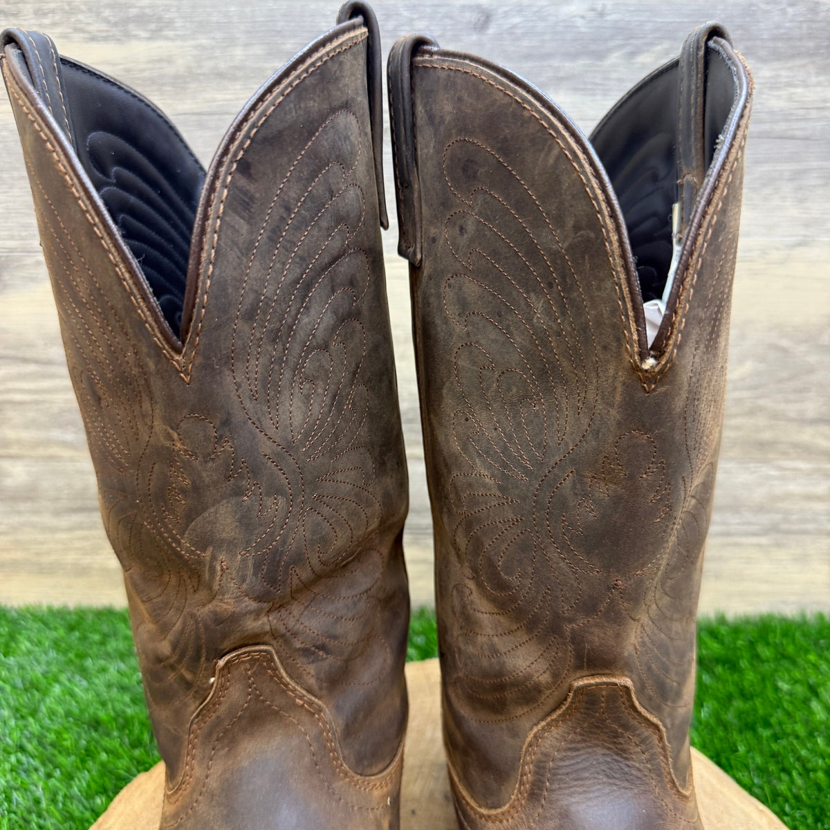 Masterson Women - Size 12M - Brown Embroidered Leather Cowboy Boots Style RB7440
