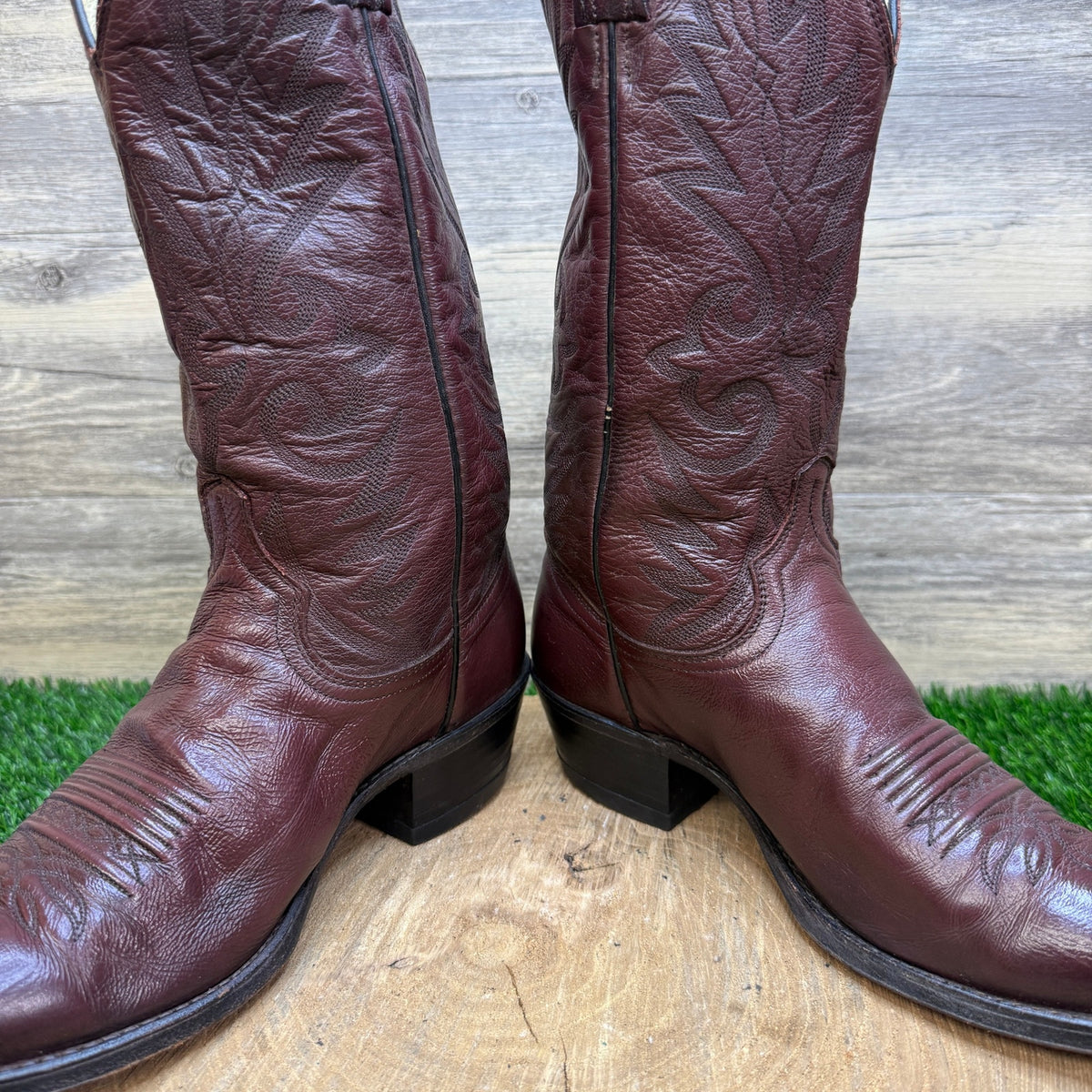 Dan Post Men - Size 8.5D - Vintage Burgundy Nappa Western Cowboy Boots 16773