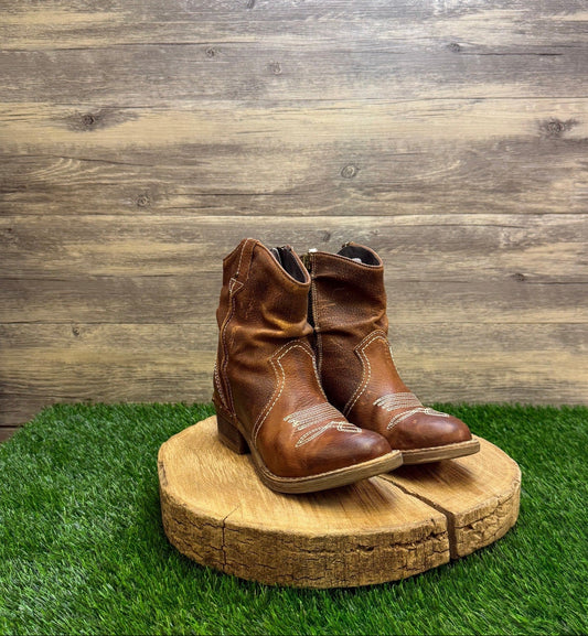 Sundance Women - Size 6.5 - Brown Studded Ankle Zipper Boots