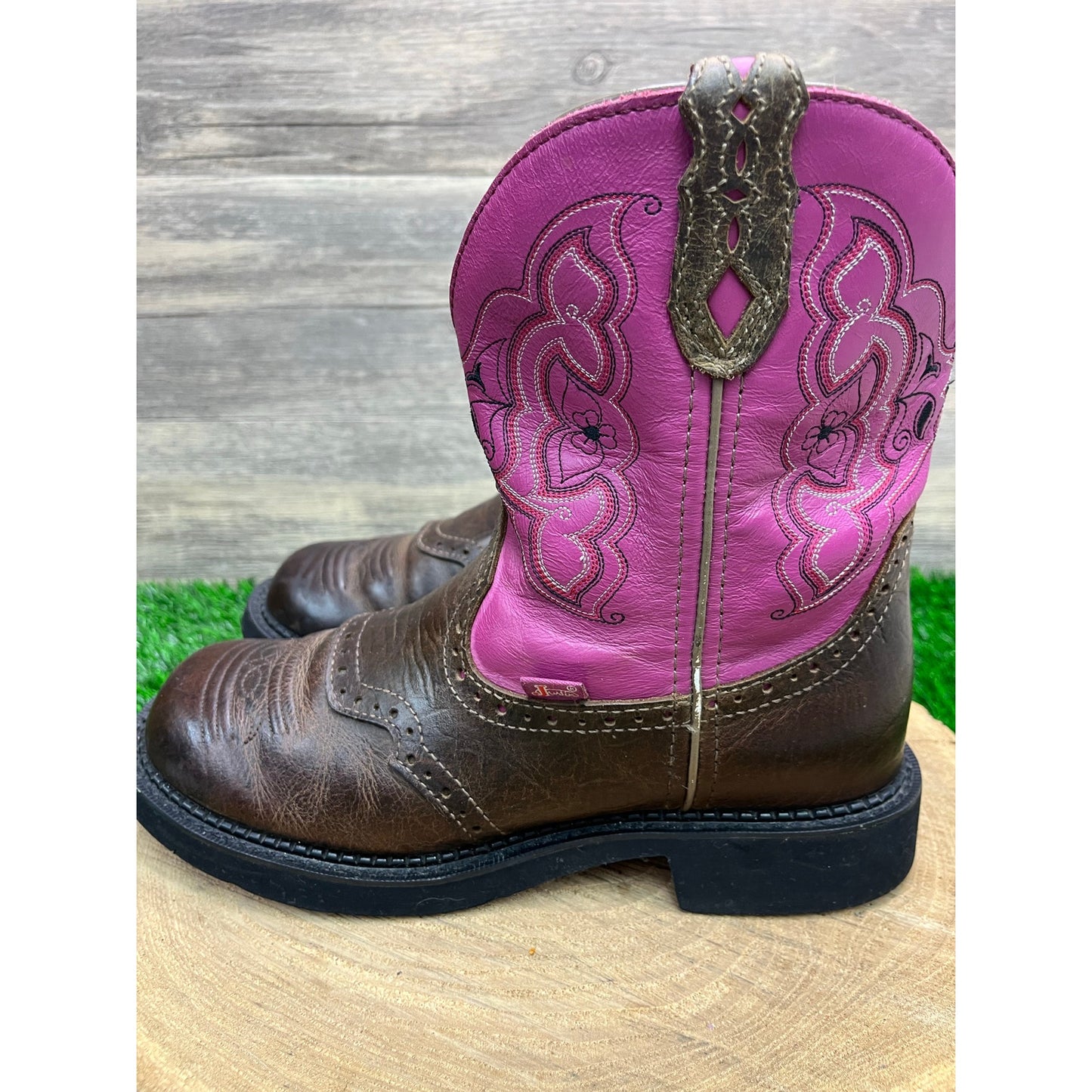 Justin Gypsy Women - Size 9B - Brown/Purple Cowboy Boots Style L9926