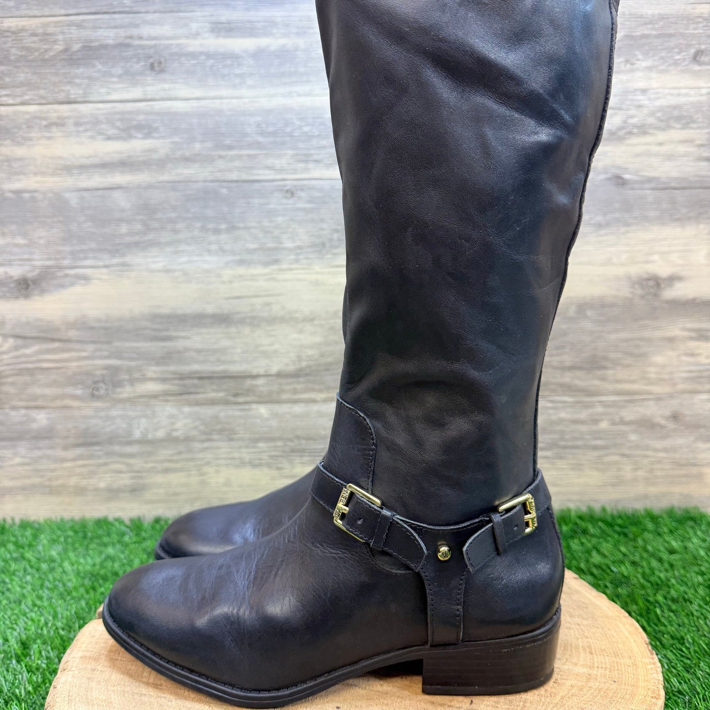 Lauren Women - Size 8B - Black Harness Riding Boots Marion