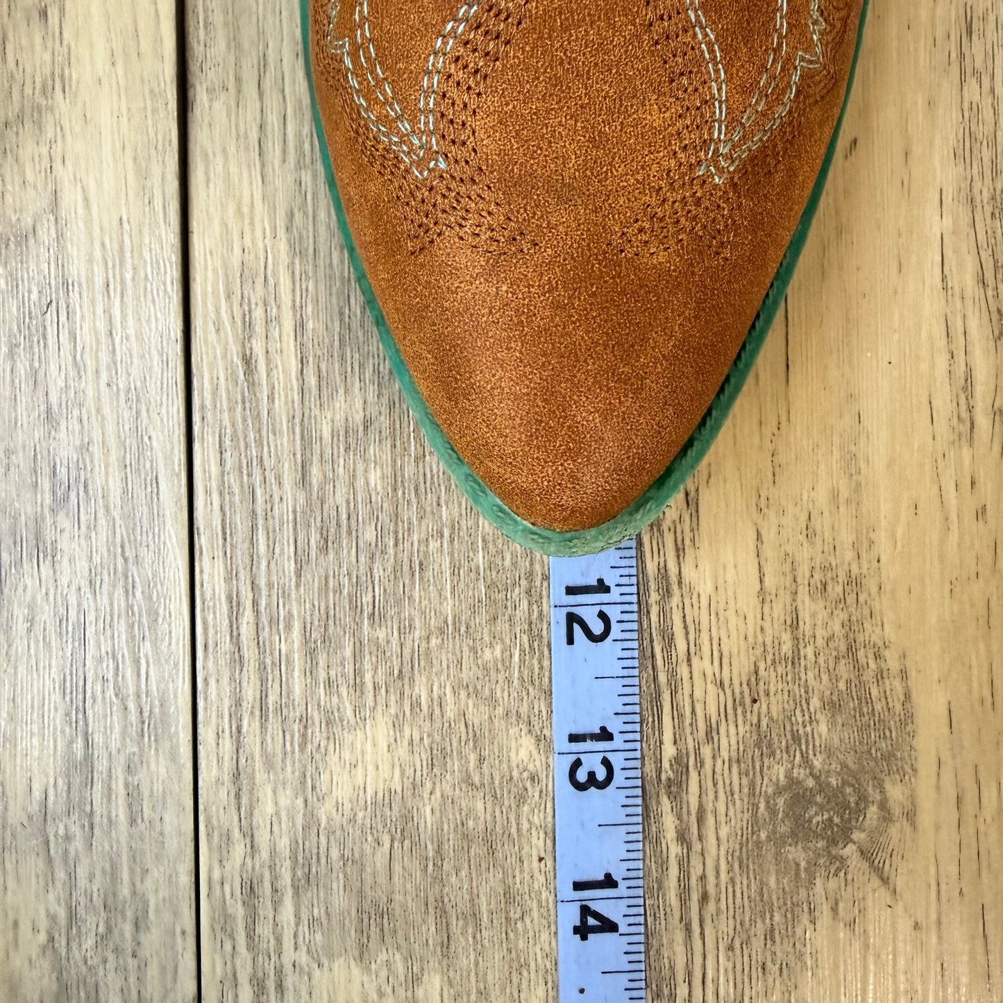 Jolimall Women - Size 11 - Tan / Green Faux Ankle Boots