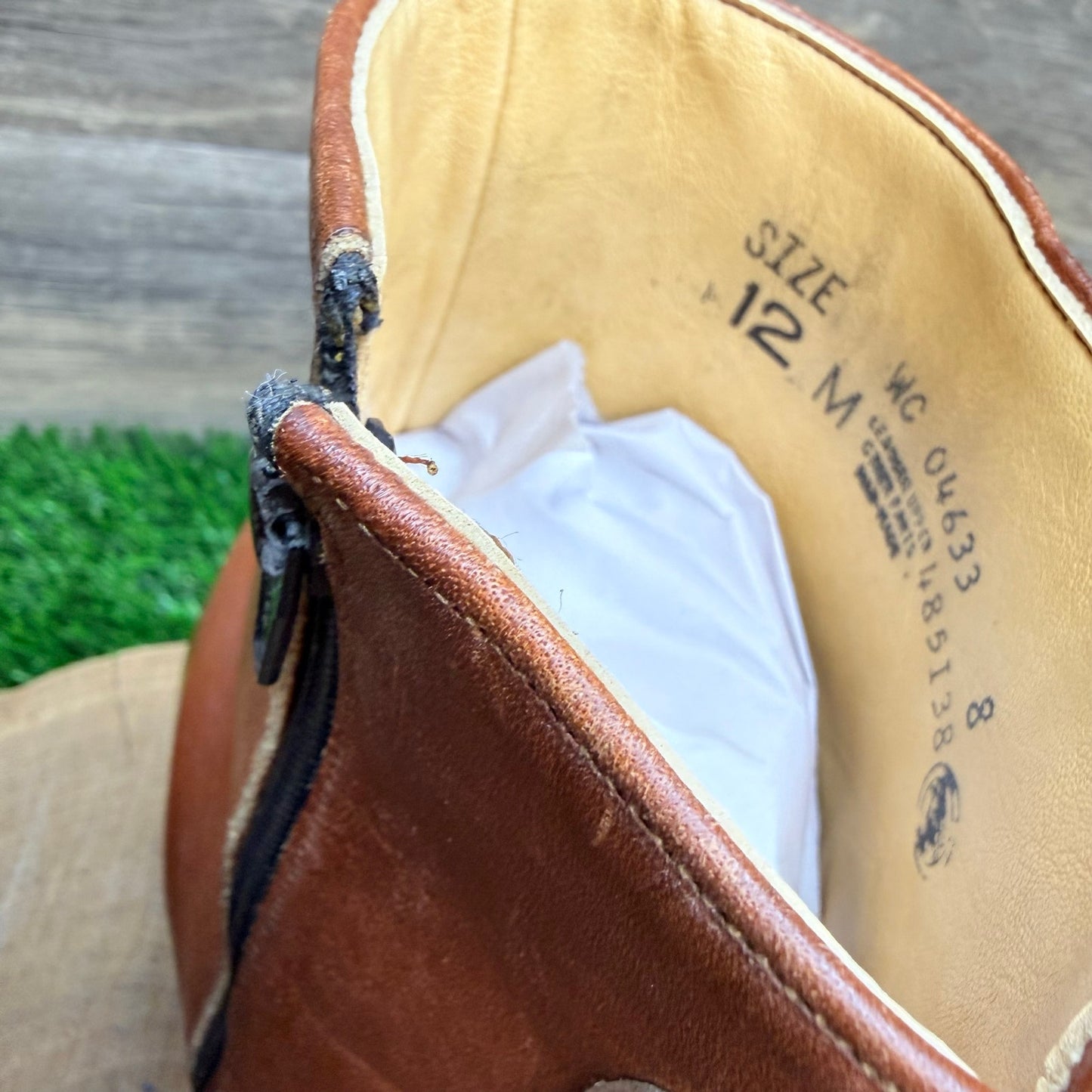 Levi’s Men - Size 12M - Vintage Cognac Zip Ankle Boots 04633