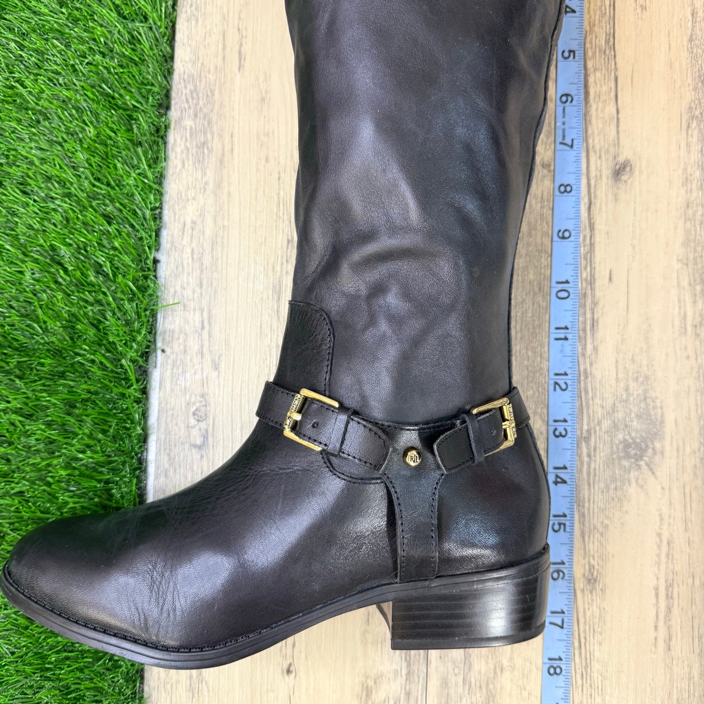 Lauren Women - Size 8B - Black Harness Riding Boots Marion