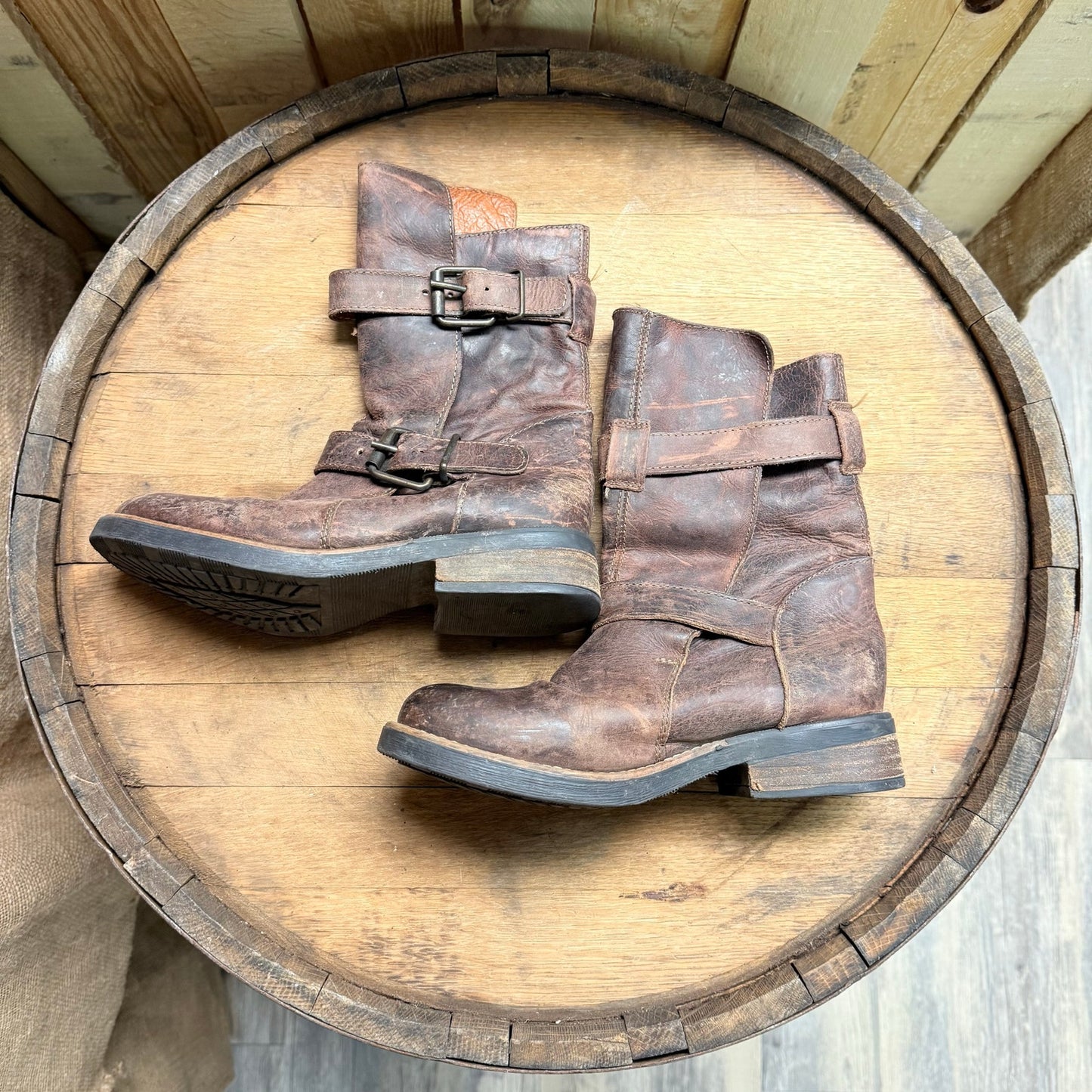 Steve Madden Women - Size 7M - Brown Buckle Ankle Style Boots Caveat