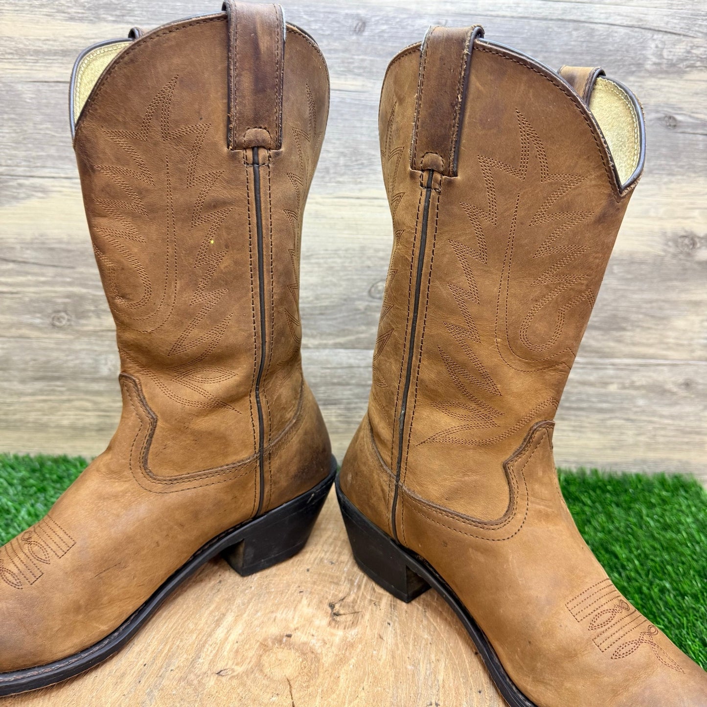 Durango Women - Size 8.5M - Tan Rodeo Ranch Western Cowboy Boots RD4112