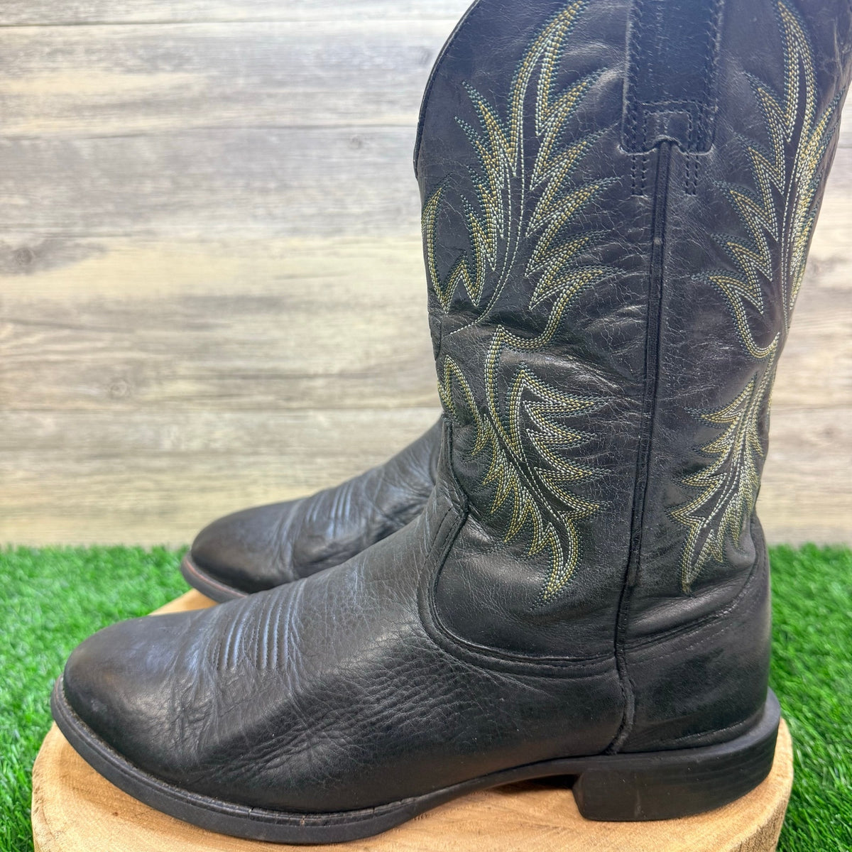 Ariat Men - Size 10D - Black/Green Heritage Western Cowboy Boots 10009594