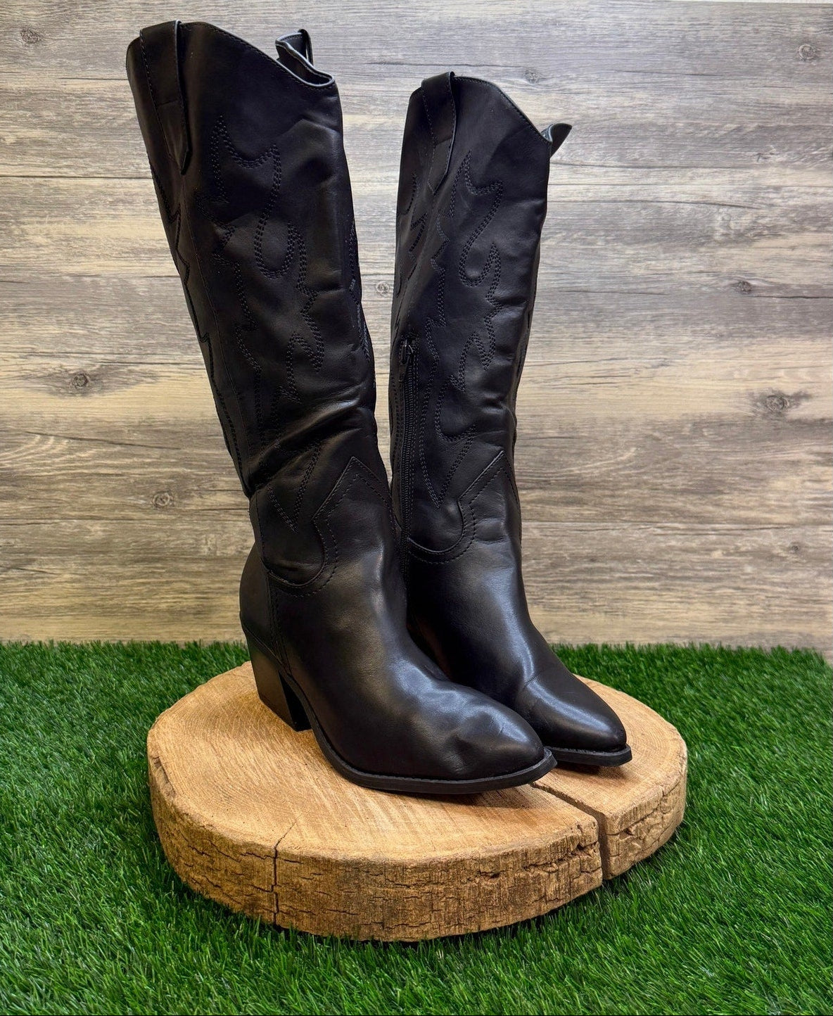 Madden NYC Women - Size 8 - Black Faux Leather Tall Boots Style 625223