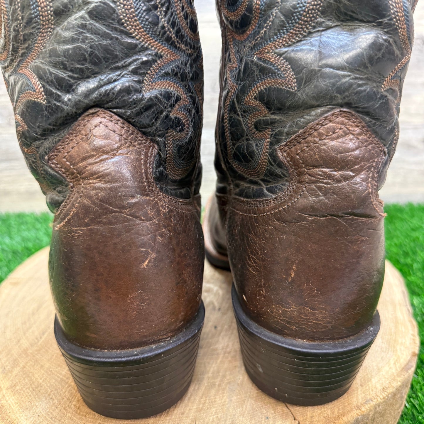 Ariat Men - Size 11.5D - Black/Brown Square Toe Western Cowboy Boots 10015314
