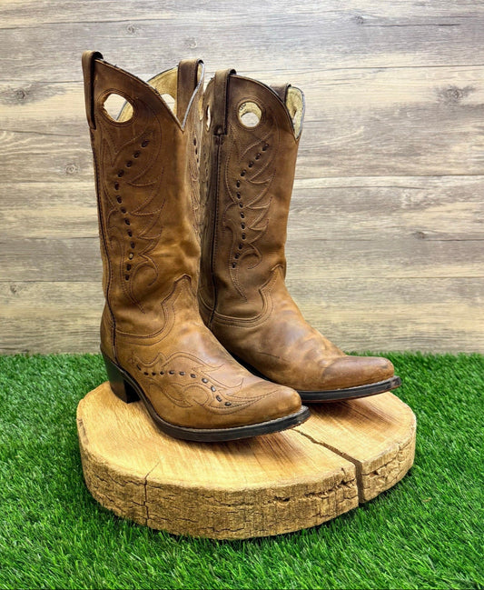 Durango Men - Size 8EE - Brown Whip Stitch Cowboy Boots DB582
