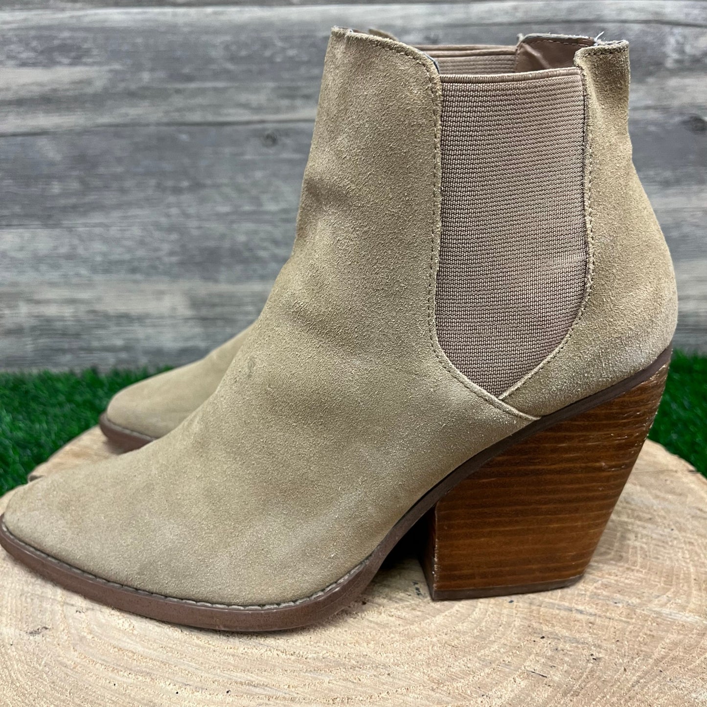 BP Women - Size 10 - Tan Suede Ankle Boots Style 58665