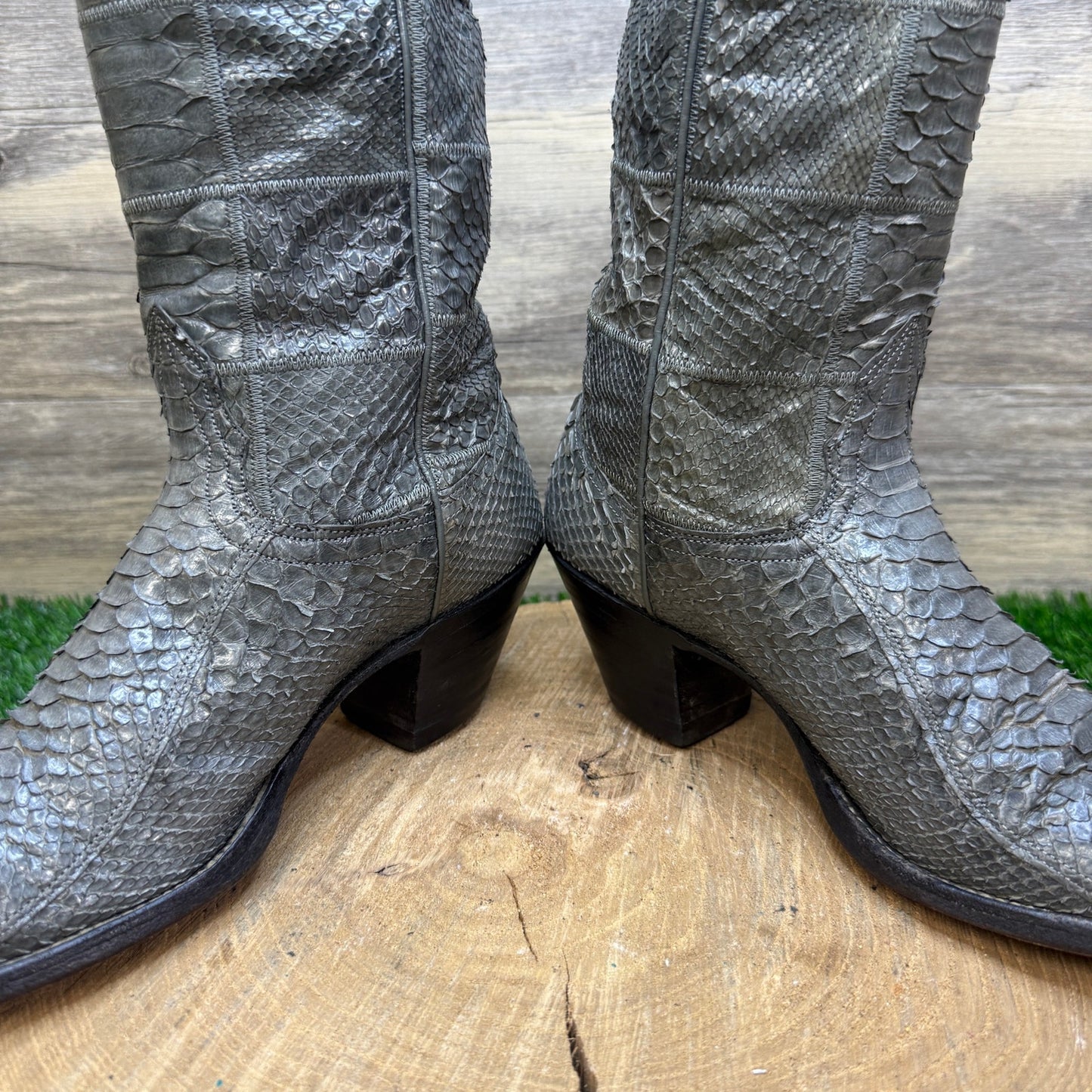 Nocona Men/Women - Size 6/7 - Vintage Gray Snakeskin Cowboy Boots E7599