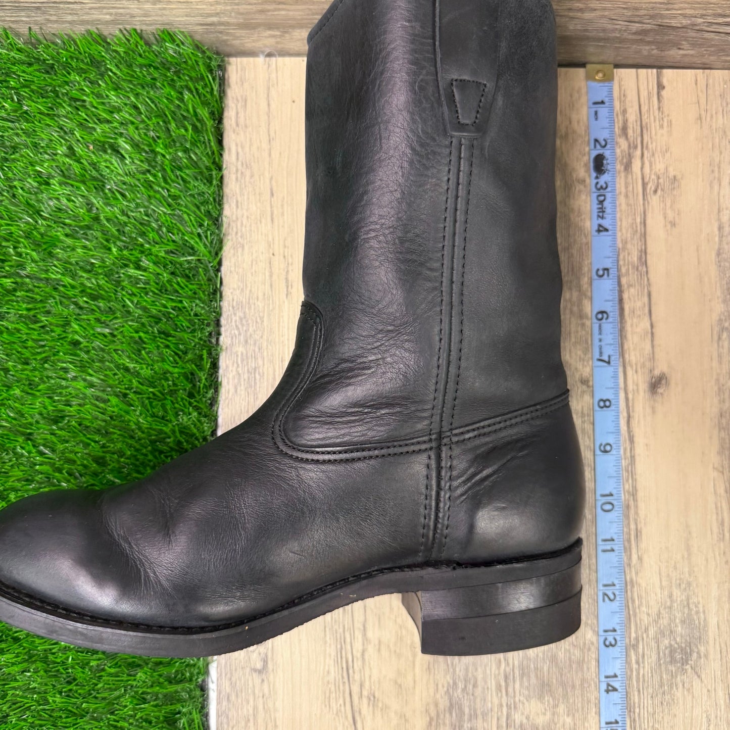 Brahma Men - Size 9.5M - Black Pull On Cowboy Boots Style 531136