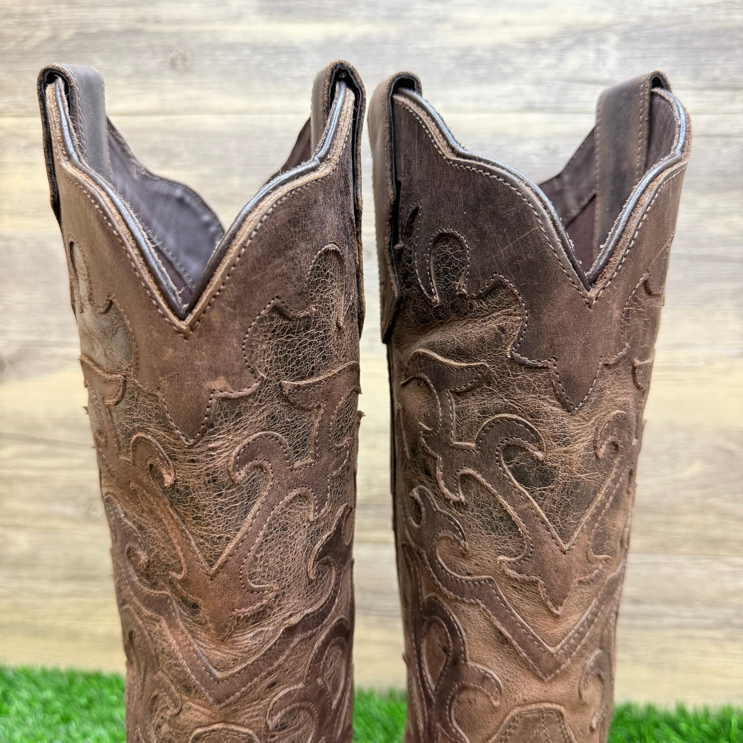 Dan Post Women - Size 9M - Chocolate Snip Toe Cowboy Boots Laredo 52344