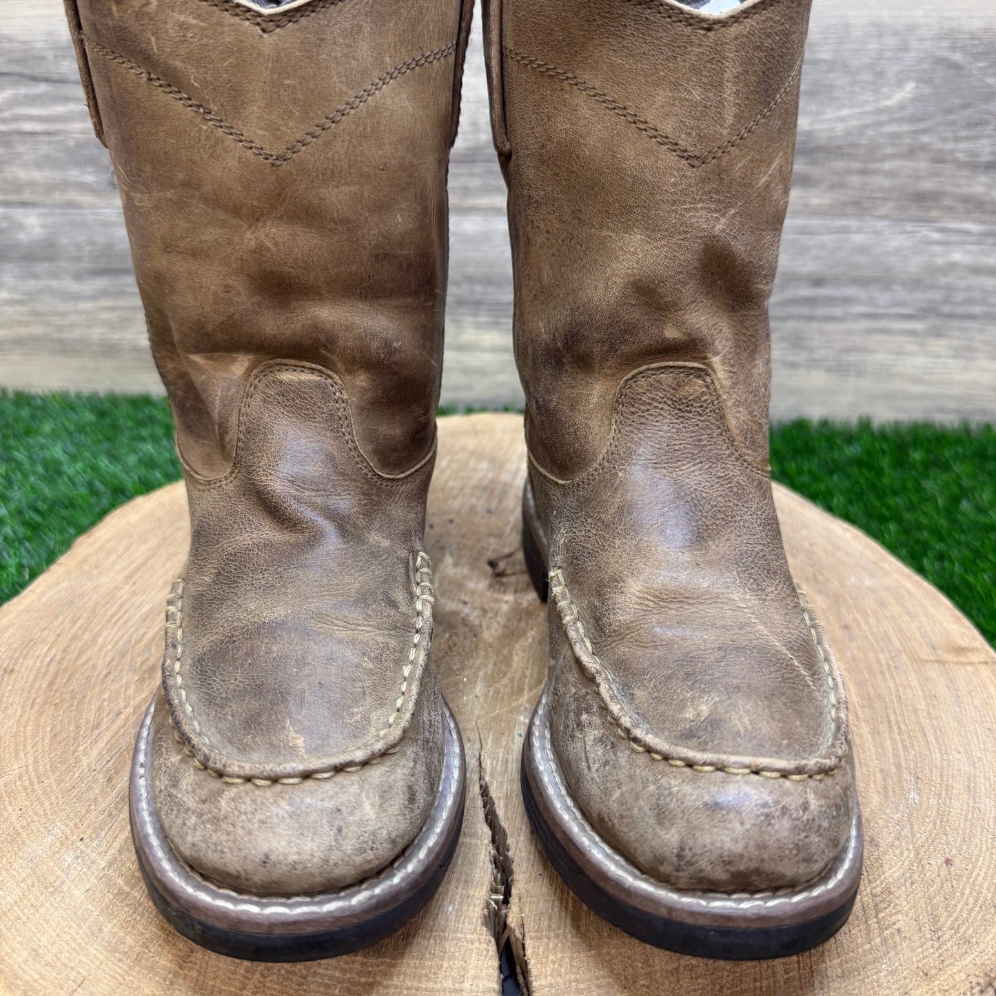 Smoky Mountain Youth - Size 1R - Tan Cowboy Boots Style 3918C