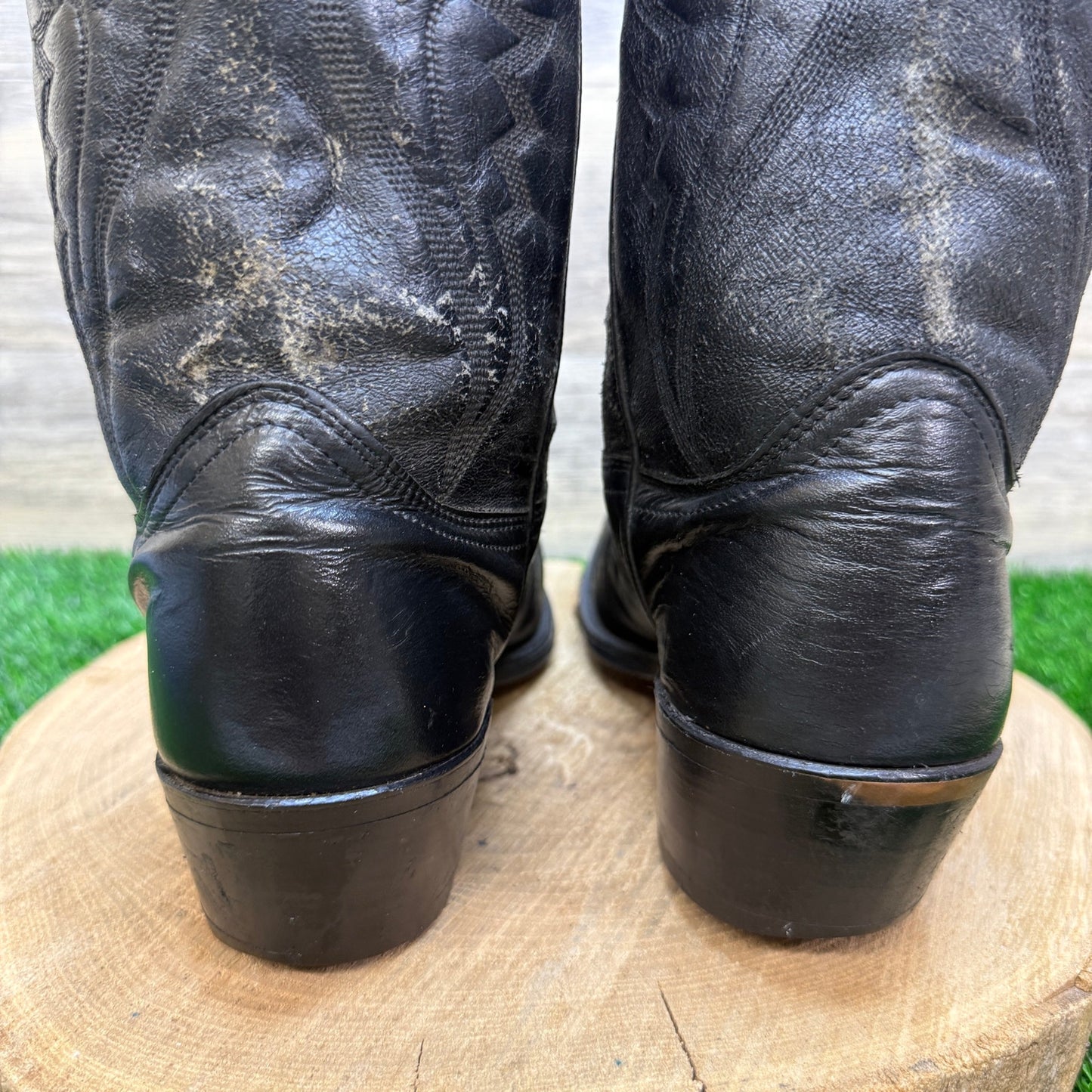 Unknown Men - Size 9.5D - Vintage Black Western Cowboy Boots Style 3008
