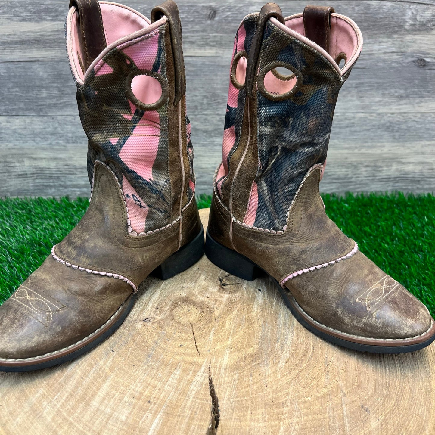 Smoky Mountain Youth - Size 1D - Brown/Pink Cowboy Boots Style 3468C