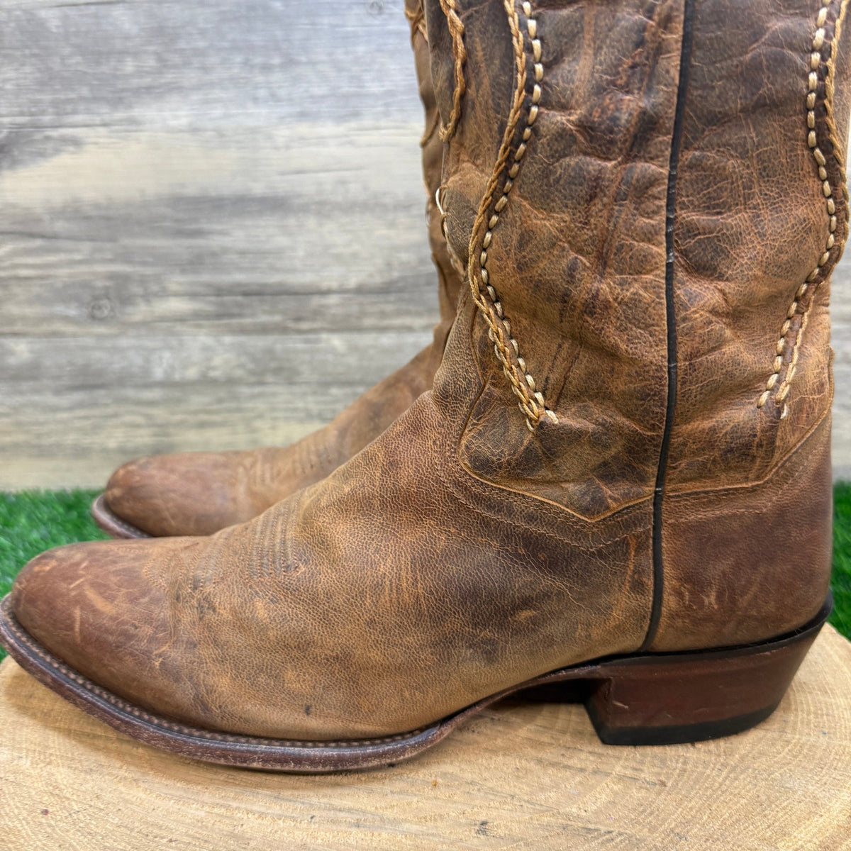 Dan Post Men - Size 9.5EW - Brown Albany Whipstitch Western Cowboy Boots DP26682