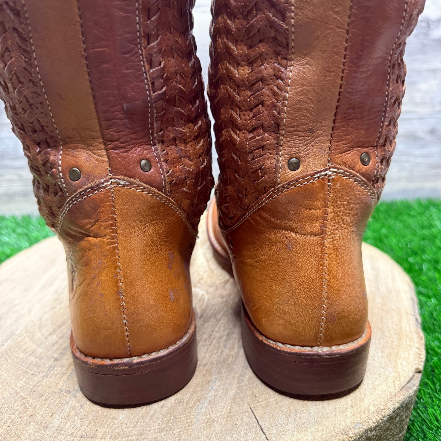 Frye Women - Size 7.5B - Carmel Weave Riding Boots Style 77970