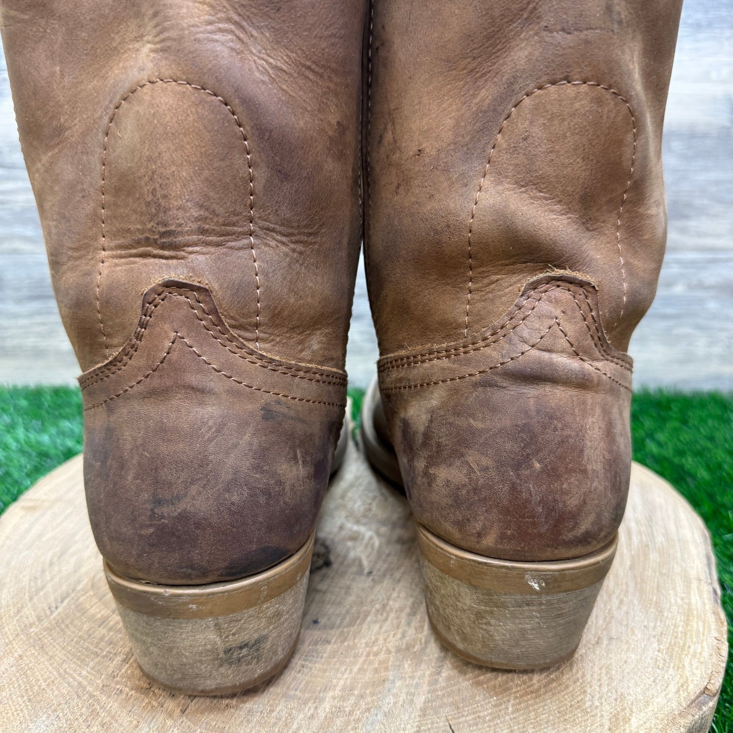 Masterson Men - Size 9D - Brown Nubuck Leather Western Cowboy Boots Style RB4000