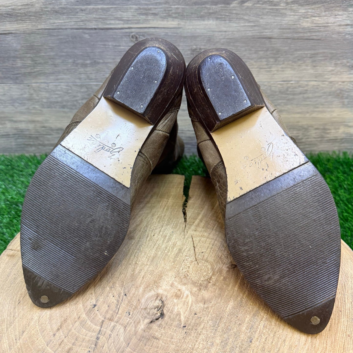 Zodiac Women - Size 6.5 - Brown Gator Print Toe Plate Slouch Cowboy Boots