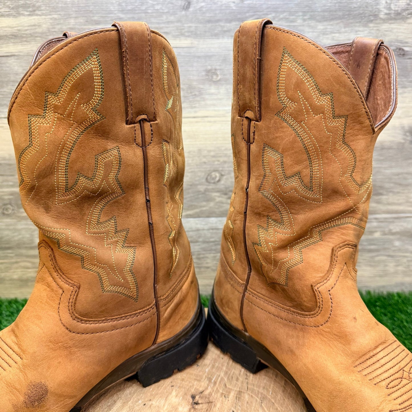 Justin Men - Size 10D - Tan George Strait Western Cowboy Boots 9013