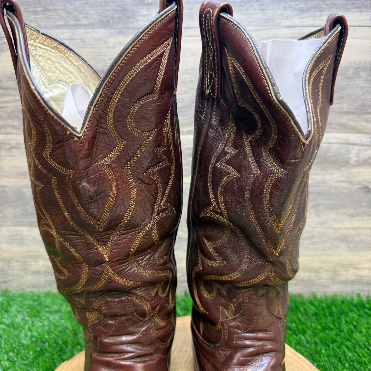 Dan Post Men - Size 8D - Vintage Copper Soft Leather Cowboy Boots Style 6851