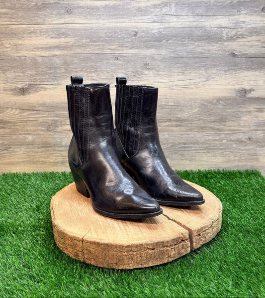 Seven Dials Women - Size 9M - Black Faux Leather Ankle Boots