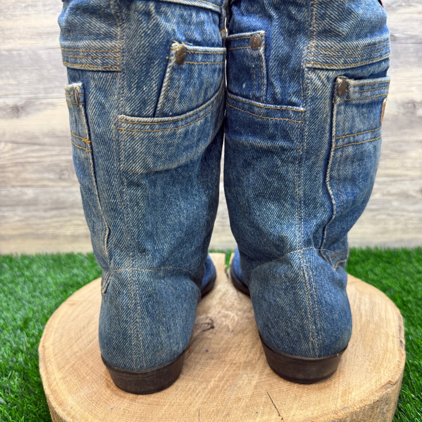 Azamra Women - Size 8M - Vintage 80s Blue Jean Israel Made Boots