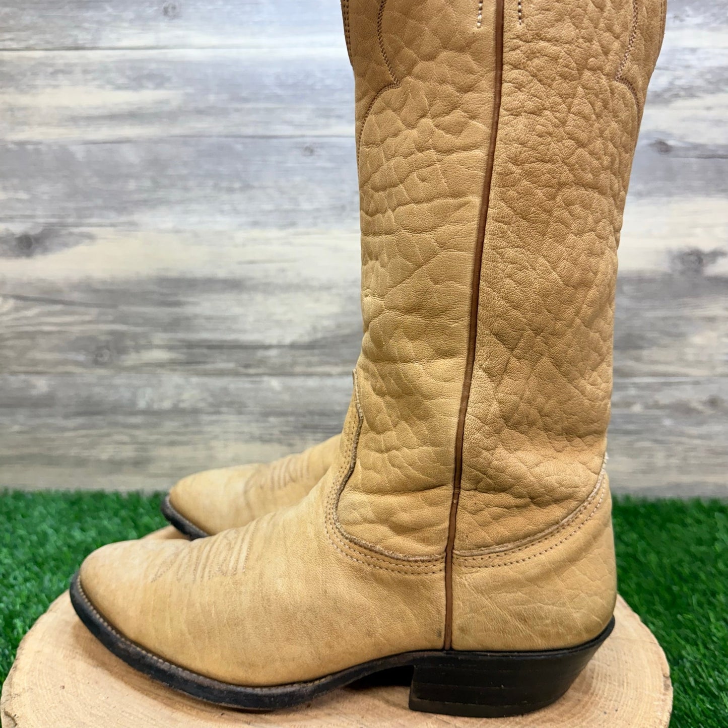 Nocona Men - Size 8D - Vintage Sand Leather  Western Cowboy Boots 403