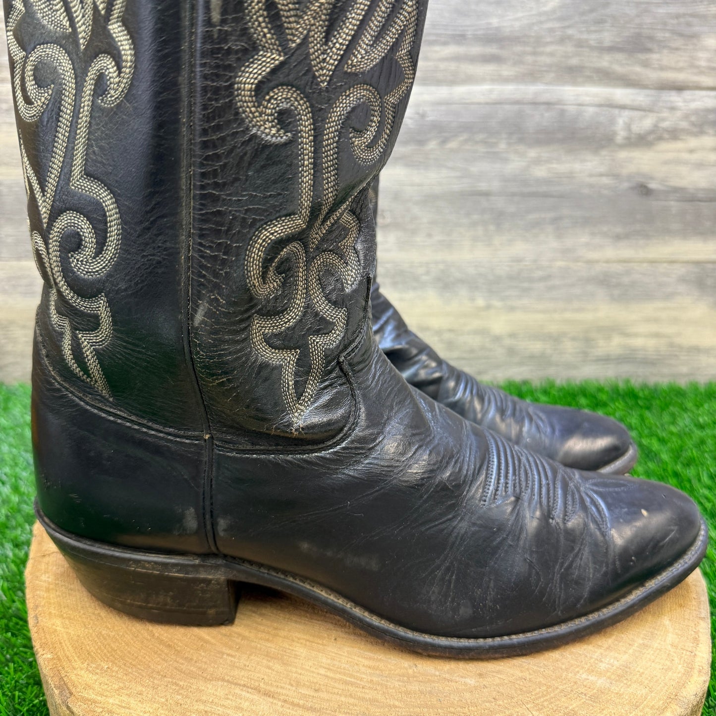 Justin Men - Size 10D - Black London Cowboy Boots Style 1409