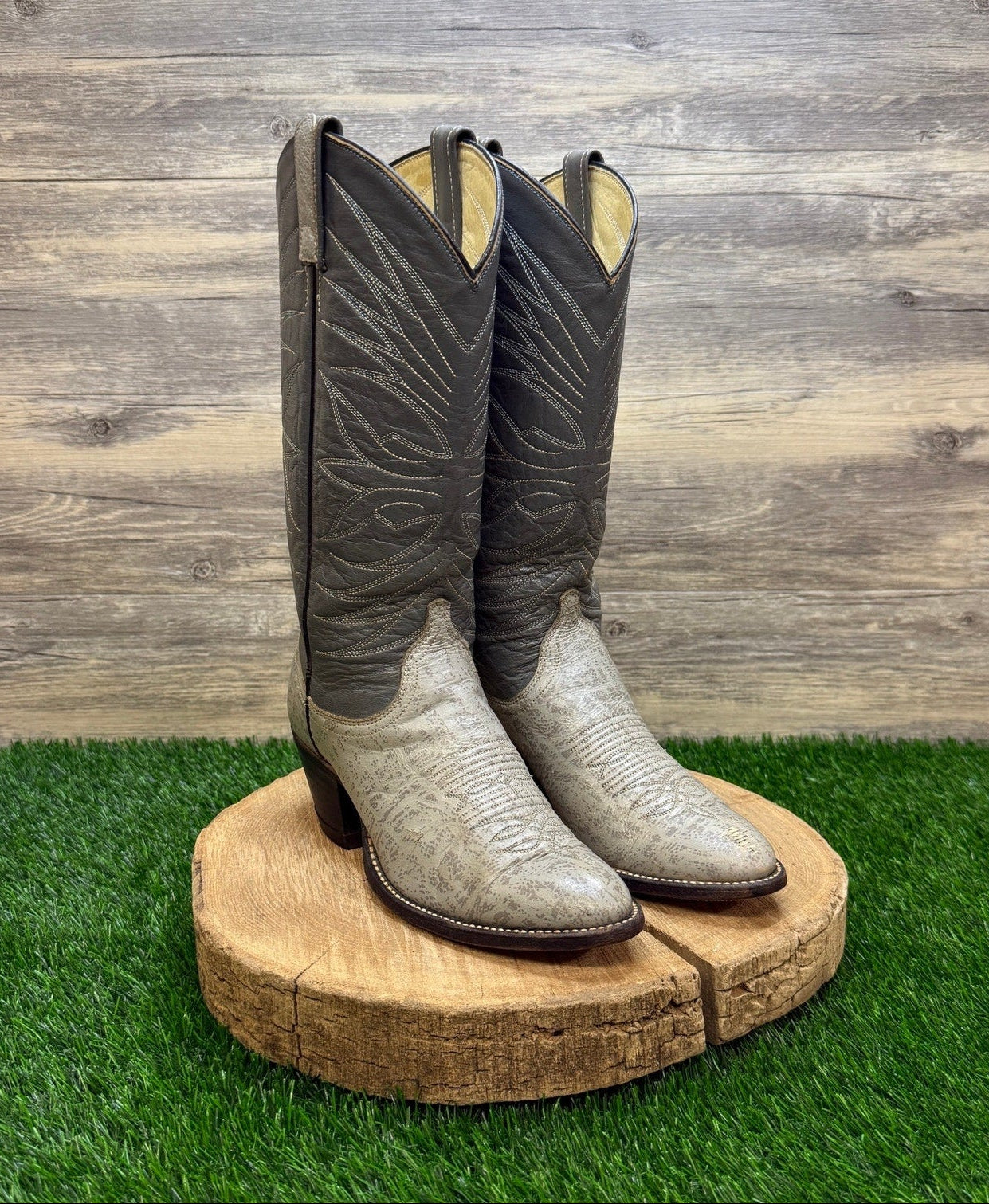 Dan Post Women - Size 7 - Vintage Gray/Blue Caribou Western Cowboy Boots 4243