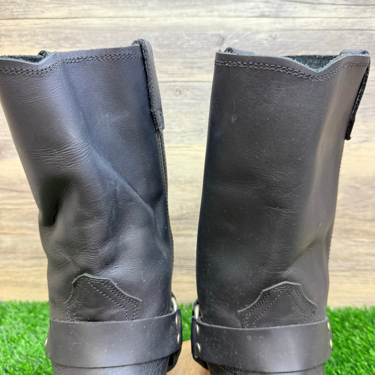Dingo Men - Size 11.5D - Black Harness Square Moto Boots DI19057