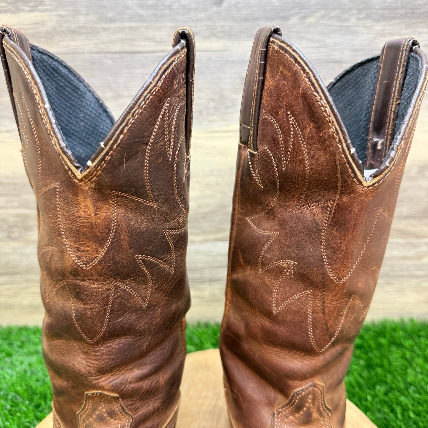 Rodeo Dr Women - Size 5 - Brown Soft Leather Slouch Cowboy Boots 36061