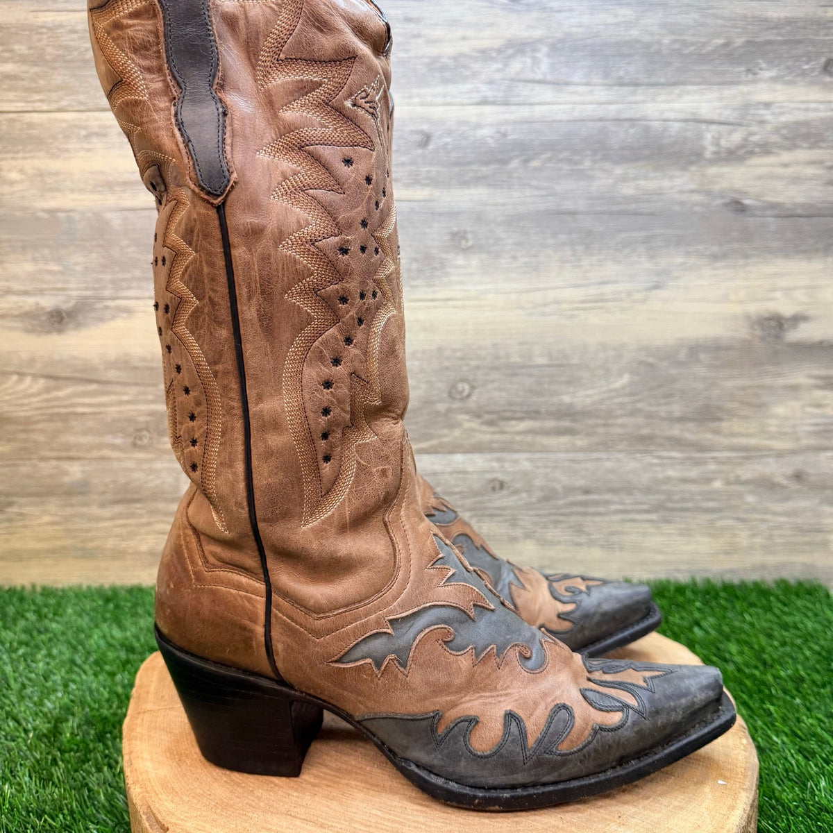 Dan Post Women - Size 8.5M - Brown / Black Wynona Cowboy Boots DP3278
