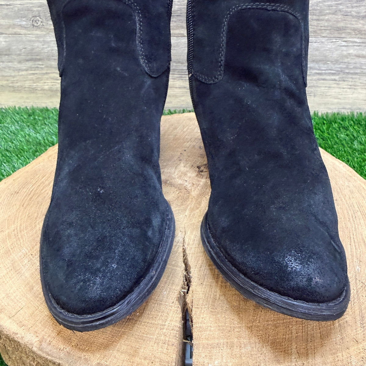 Sofft Women - Size 9.5M - Black Suede Laced Tall Boots Style 34221