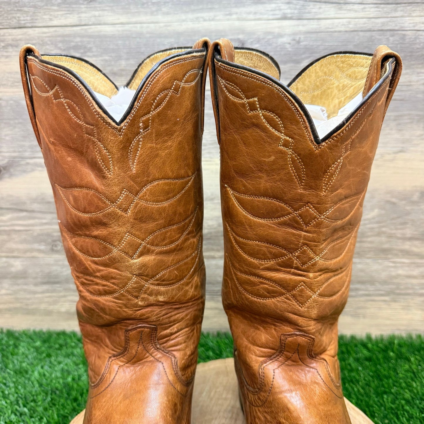 Dan Post Men - Size 9.5D - Vintage Tan Western Cowboy Boots 6813