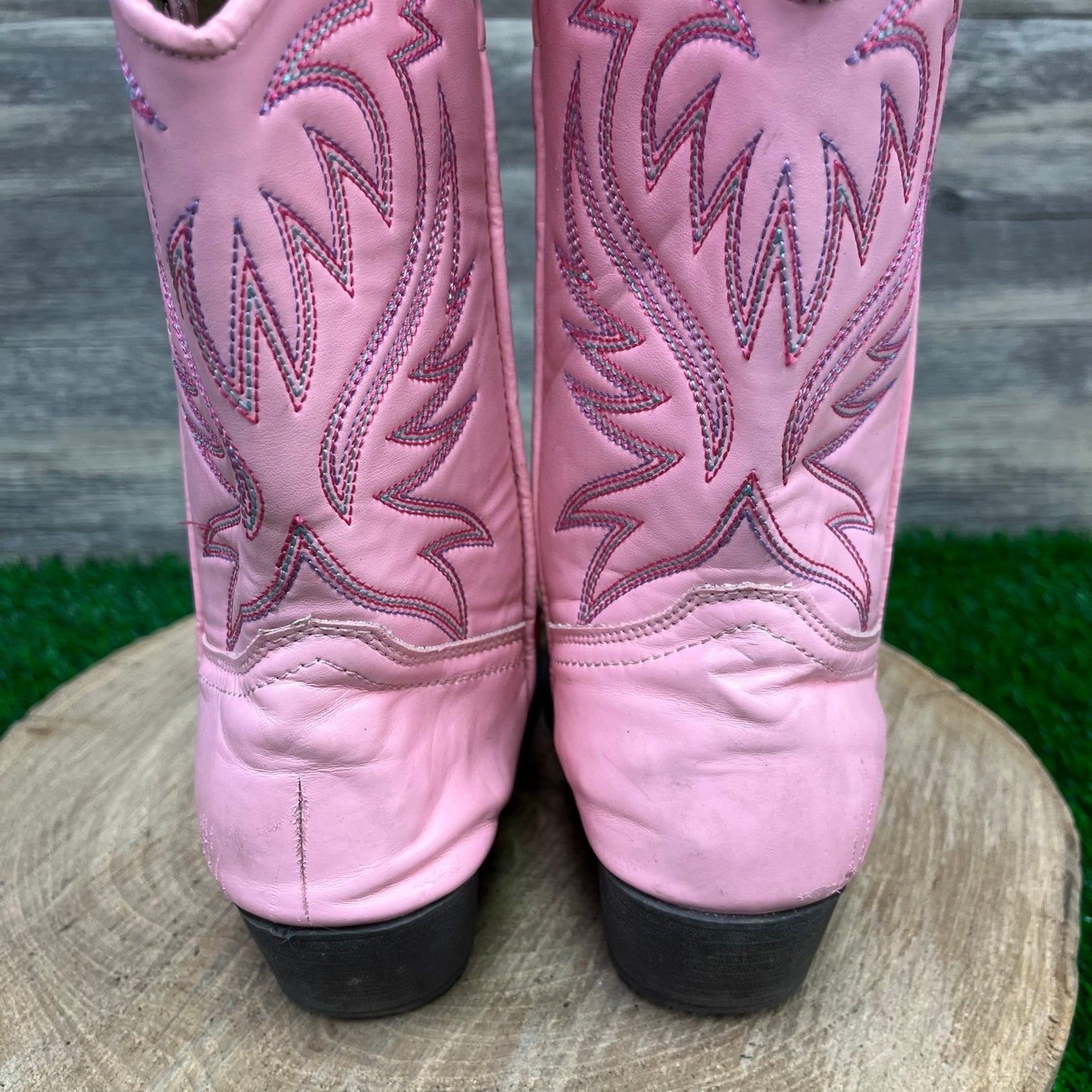 Austin Trading Co. Youth - Size 4 - Pink Faux Leather Cowboy Boots Style 1145