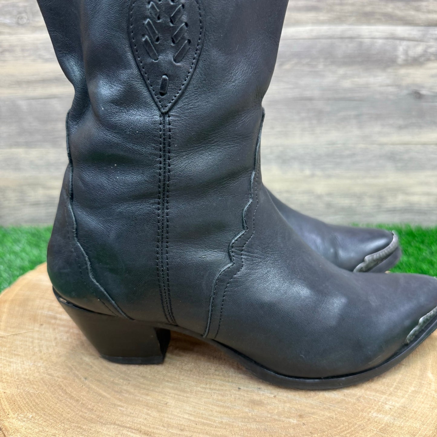 Durango Women - Size 8M - Vintage Black Soft Leather Cowboy Boots Style RD1800