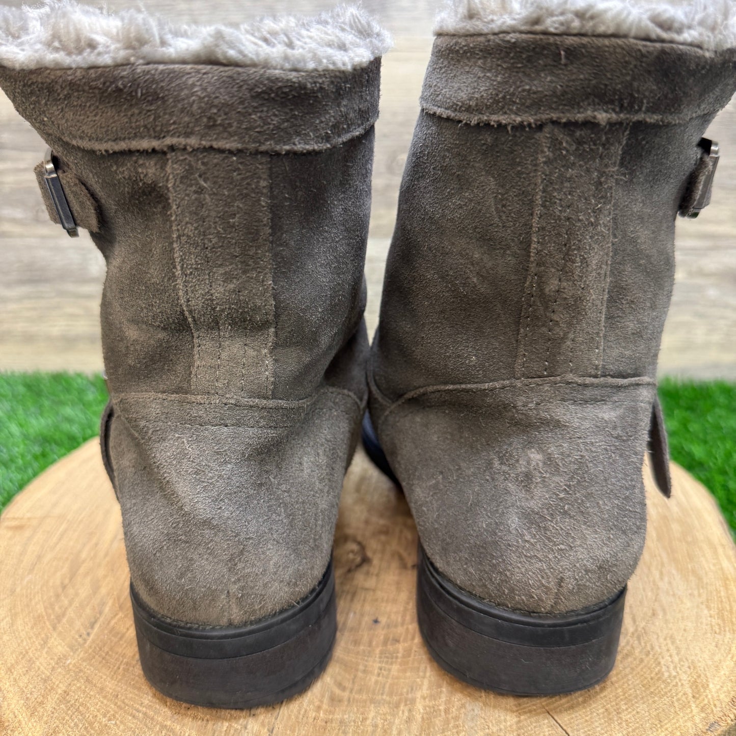 Unknown Women - Size 10M - Gray Suede Harness Ankle Boots Style Vail
