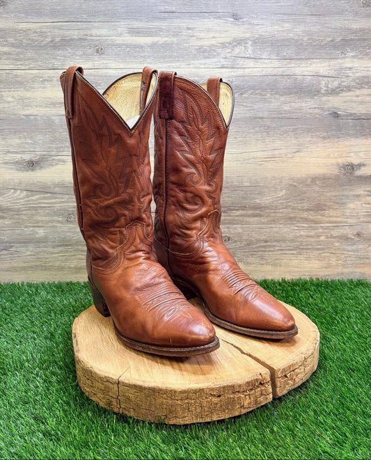 Dan Post Men - Size 10.5D - Vintage Cognac Western Cowboy Boots 111R
