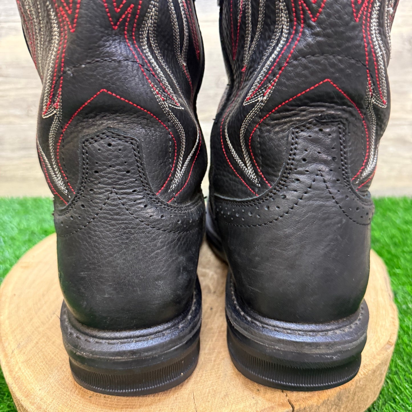 Ariat Work Men - Size 10.5EE - Black/Red Steel Square Toe Cowboy Boots F2413